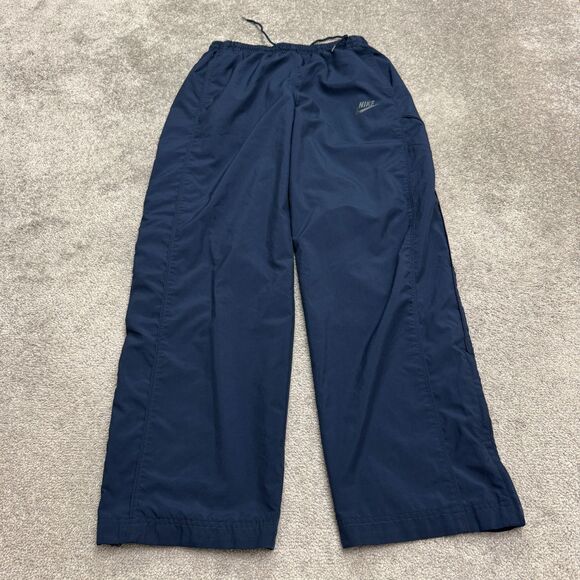 Nike Sportwear Windbreaker Track Pants Mens Medium Navy Blue Ankle Zip Active - Picture 1 of 16